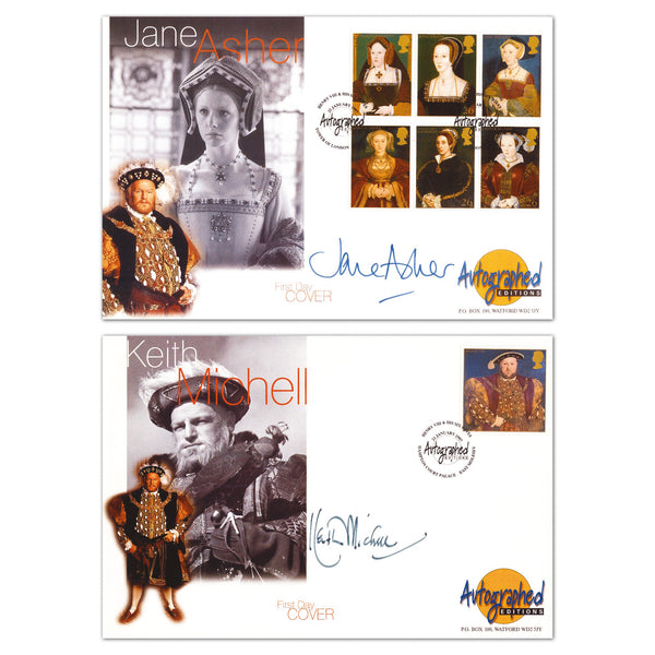 1997 Henry VIII 450th Pair of Covers Signed Jane Asher & Keith Michell