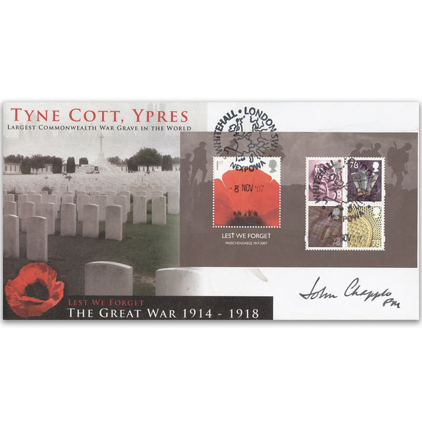 2007 Lest We Forget M/S - Ypres - Signed by Field Marshal Sir John Chapple GCB