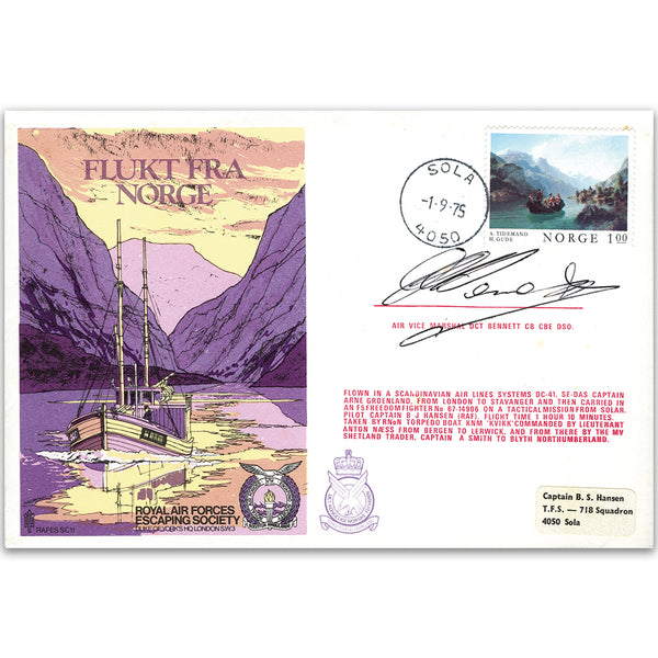 1975 RAFES Escape from Norway - Signed by AVM D. Bennett