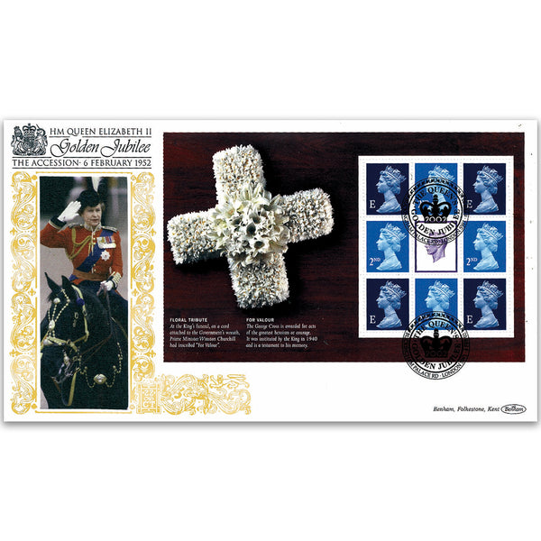 2002 HM The Queen's Golden Jubilee PSB GOLD 500 - Floral Tribute Pane