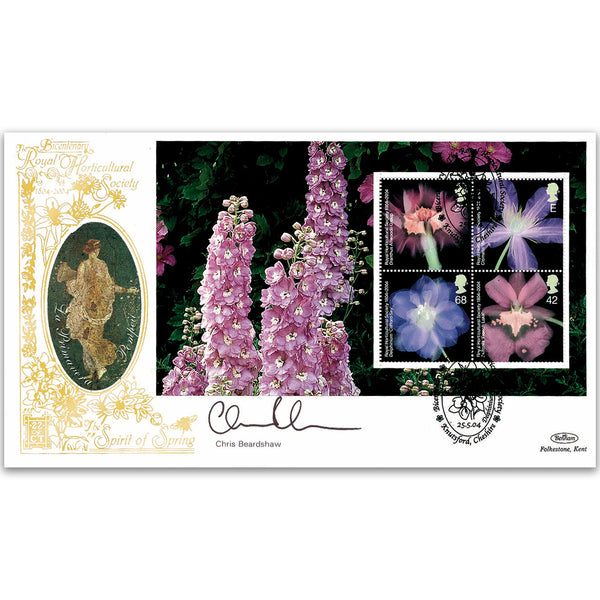 2004 Royal Horticultural Society Bicentenary PSB Pane GOLD 500 - Signed by Chris Beardshaw
