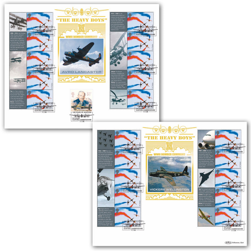 2008 100 Years of Aviation Smilers Sheet GOLD 500 - Pair