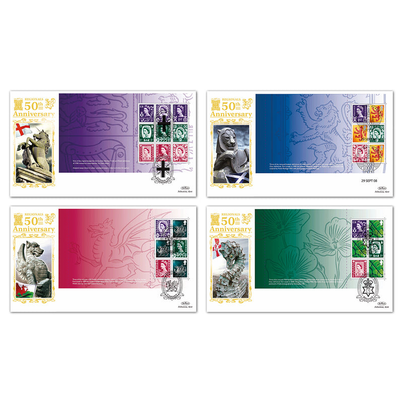 2008 50th Anniversary of Country Definitives PSB GOLD 500 - Set of 4