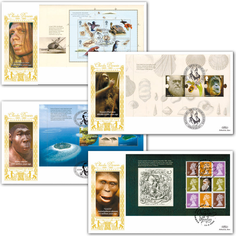 2009 Charles Darwin 200th PSB GOLD 500 - Set of 4