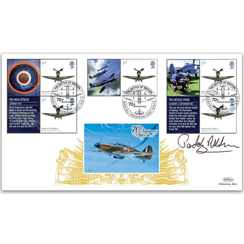 2010 Battle of Britain Generic Sheet GOLD 500 Cover 2 - Signed by Lord Ashdown
