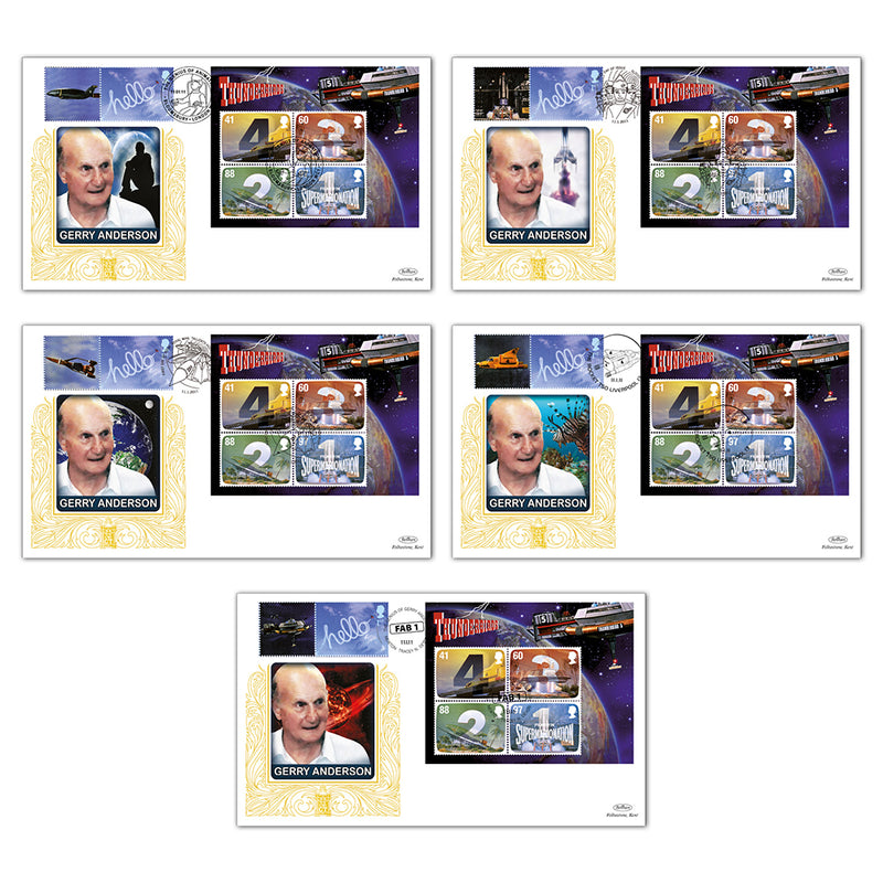 2011 Genius of Gerry Anderson M/S GOLD 500 - Set 5 Covers