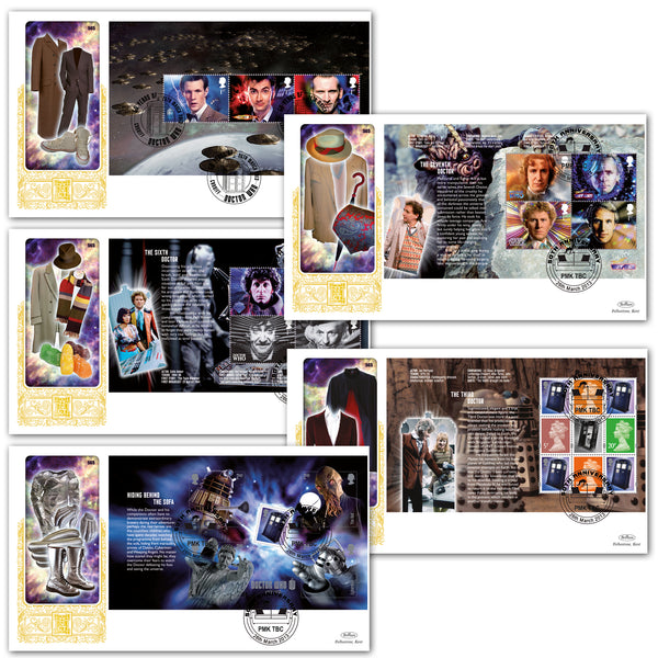 2013 50 Years of Doctor Who PSB GOLD 500 - Set of 5