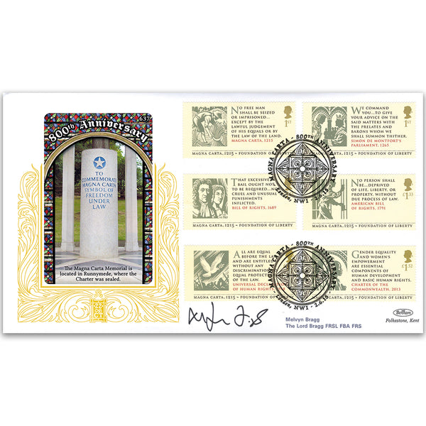 2015 Magna Carta GOLD 500 - Signed by Melvyn Bragg, The Lord Bragg