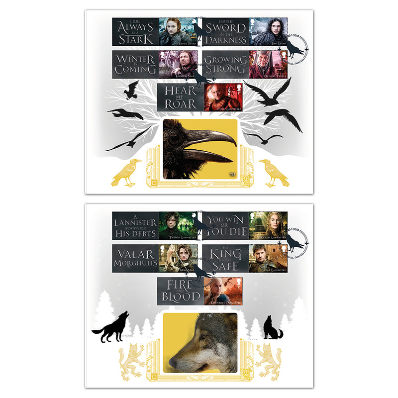 2018 Game of Thrones Generic Sheet - Benham GOLD 500 Pair of Covers