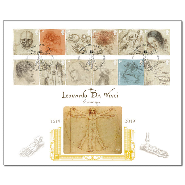 2019 Leonardo da Vinci Stamps Gold 500