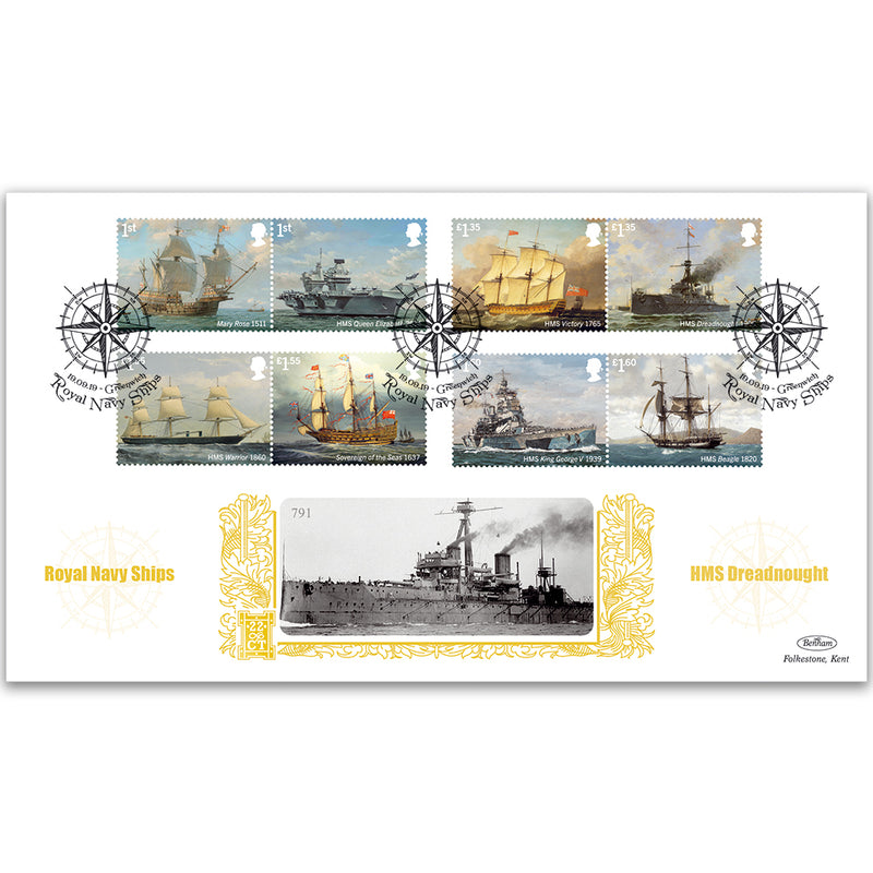 2019 Royal Navy Ships Stamps Gold 500