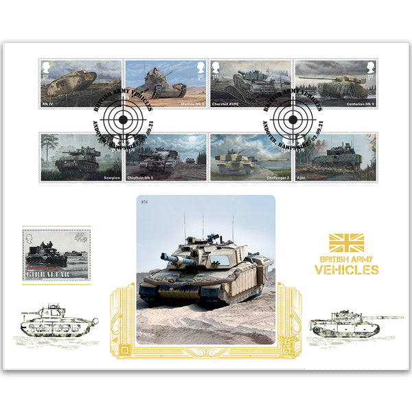 2021 British Army Vehicles Stamps GOLD 500