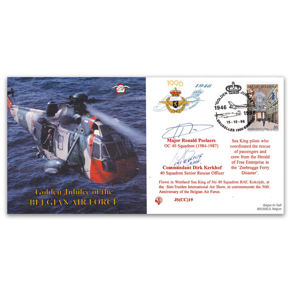 1996 Belgian Air Force Golden Jubilee - Signed Maj. Peelares & Cmdnt. Kerkhof