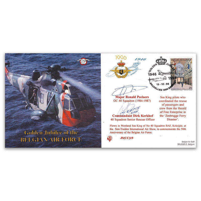 1996 Belgian Air Force Golden Jubilee - Signed Maj. Peelares & Cmdnt. Kerkhof