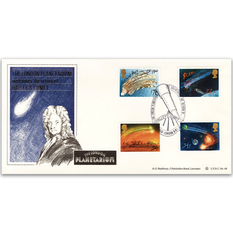 1986 Halley's Comet, London Planetarium handstamp