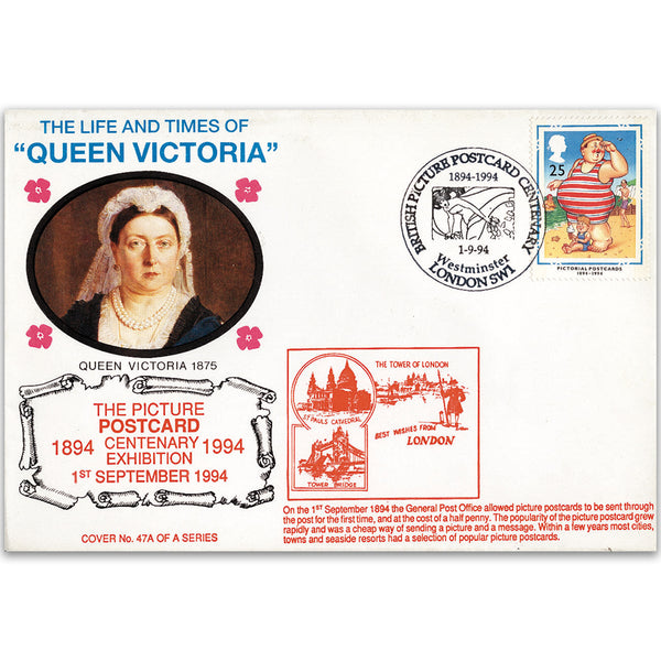 1994 LTQV - The Picture Postcard 100th - Westminster, London SW1 handstamp