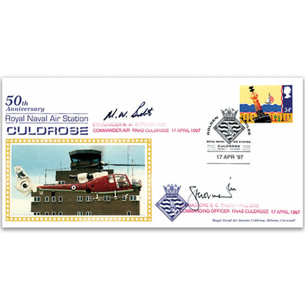 1997 Culdrose Royal Navy Air Station 50th - Signed by Commander Air & Commanding Officer