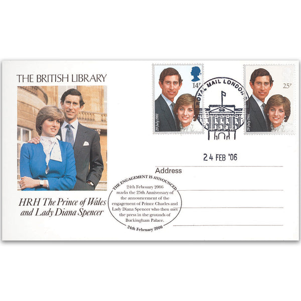 2006 Royal Engagement 25th Anniversary British Library Postcard