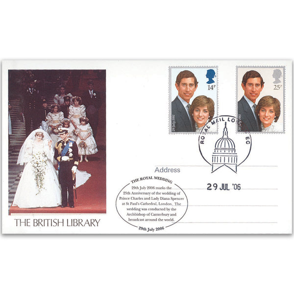 2006 25th Anniversary Charles & Diana Wedding Postcard
