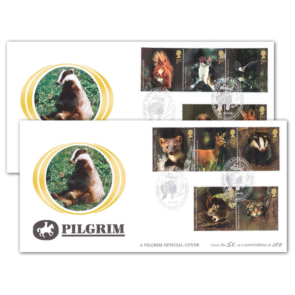 2004 Woodland Animals Pilgrim Cover Pair - Badger, Burnhill Green
