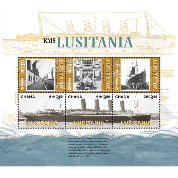 WW1 Lusitania Sheetlet - Ghana