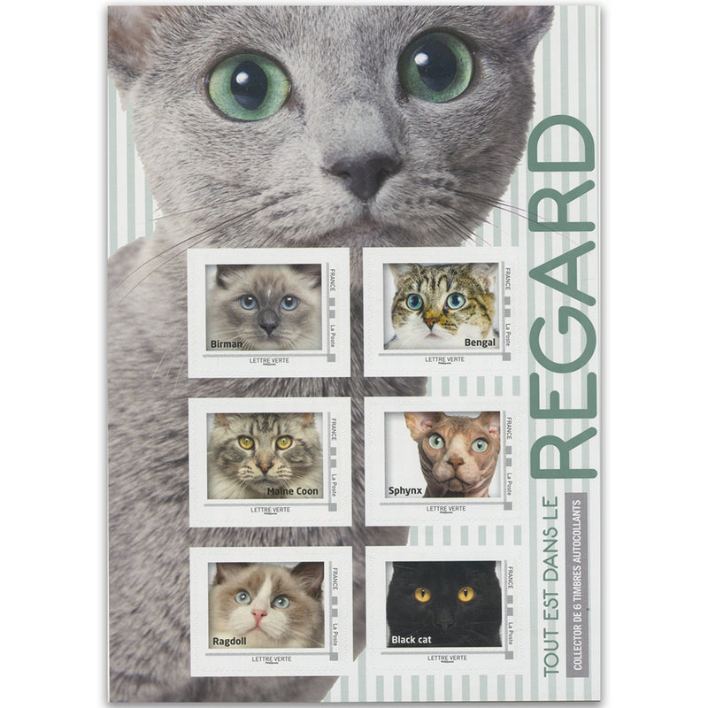 2017 France The look of Cats 6v Sheet (Green)
