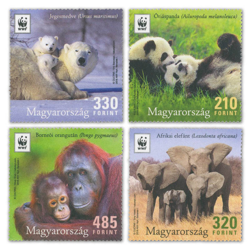 2018 Hungary WWF Endangered Animals 4v