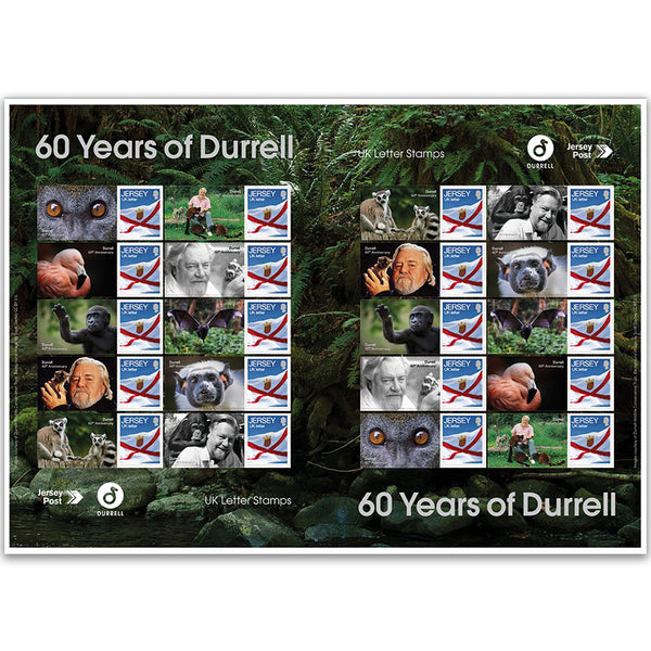 Jersey 60 Years of Durrell Commemorative Sheet