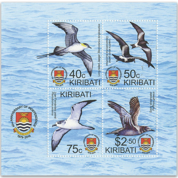 Kiribati 2019 40th Ann.Ind.Birds of Kiribati 4v M/S