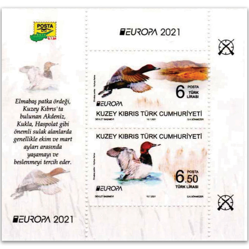2021 Cyprus Turkish Europa Endangered Wildlife 2v M/S