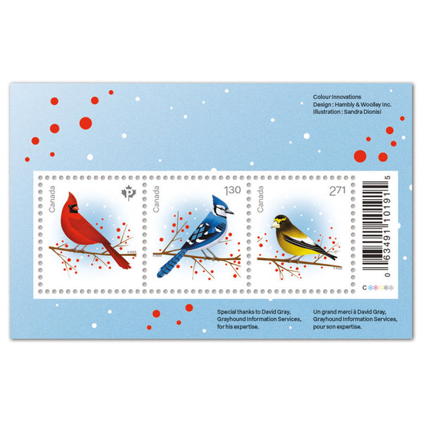 2022 Canada Holiday Birds 3v sheet