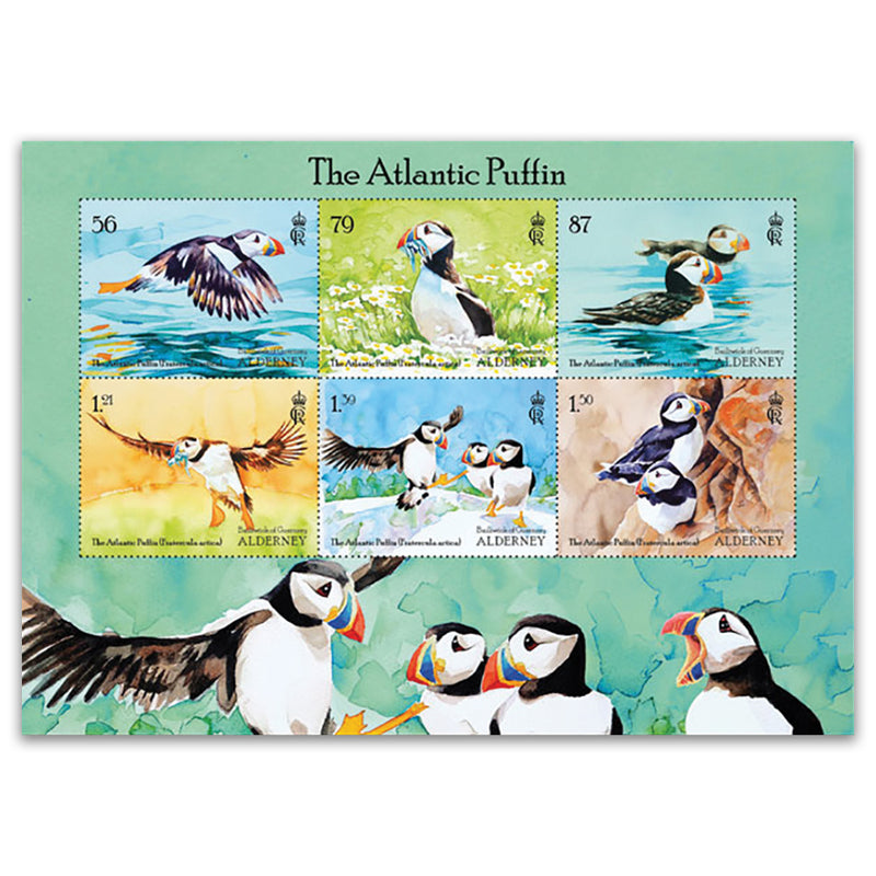 2023 Alderney. Atlantic Puffins 6v sheetlet