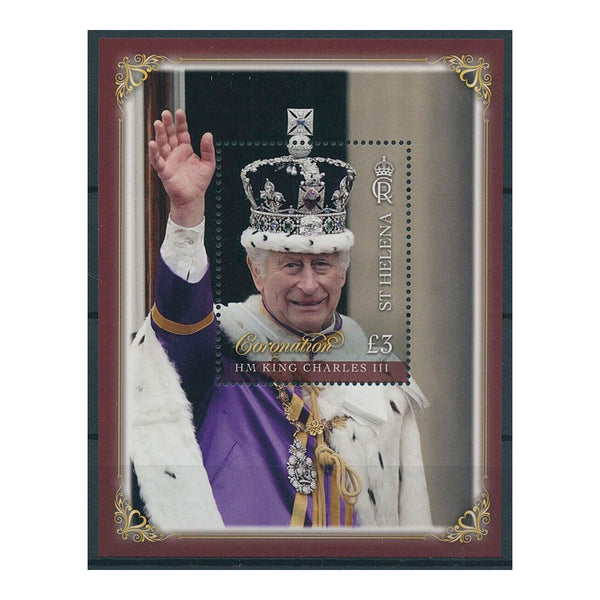 2023 St Helena Coronation of HM King Charles III £3 1v M/S