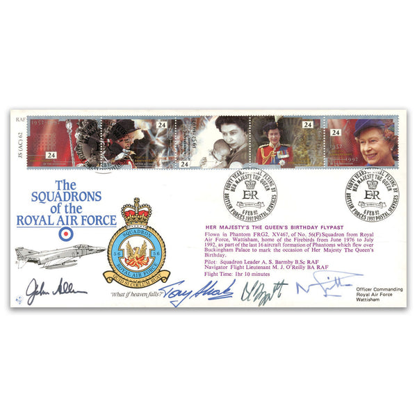 1992 Squadrans of the RAF Flown in Queen's Birthday Flypast - Signed