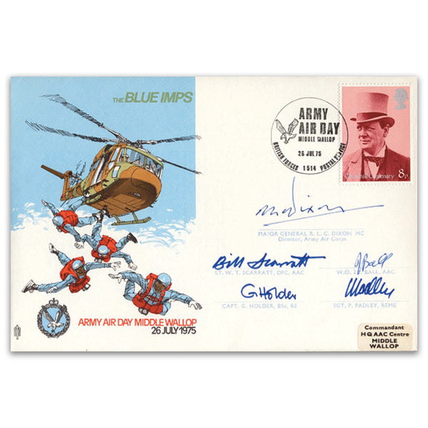 1975 The Blue Imps - Signed Maj. Gen. Dixon & 4 Others