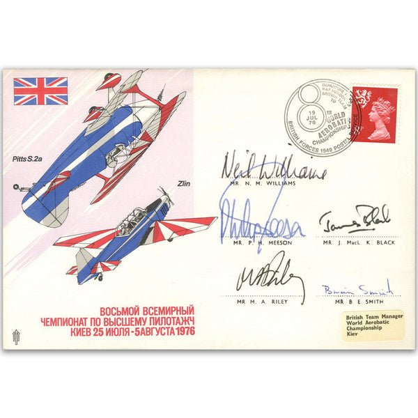 1976 8th World Aerobatics Championship - Signed by All Five of the British Team