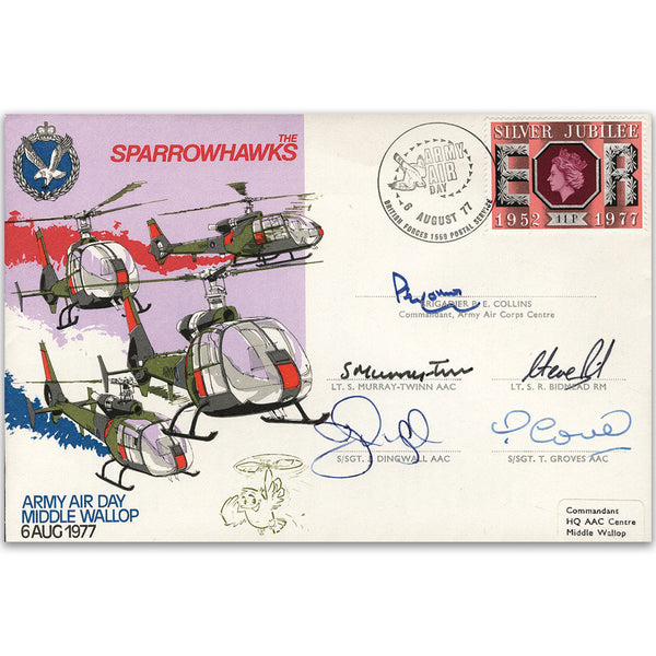 1977 The Sparrowhawks - Signed by Brigadier P. E. Collins & 4 Team Members