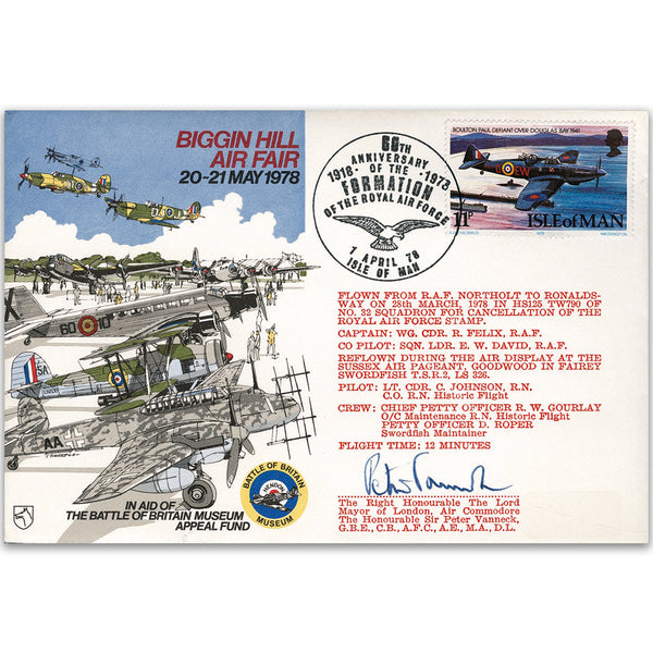 1978 Biggin Hill Air Fair - Signed by The Hon. Sir Peter Vanneck GBE