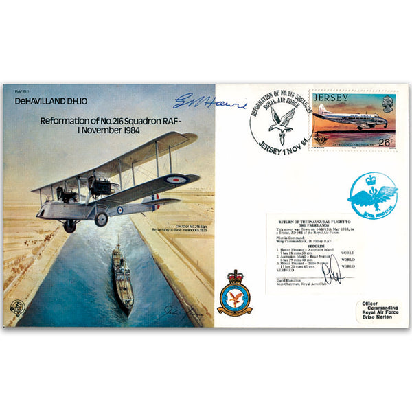 1984 Reformation No. 216 Squadron - Signed by Group Captain G. Howie DSO