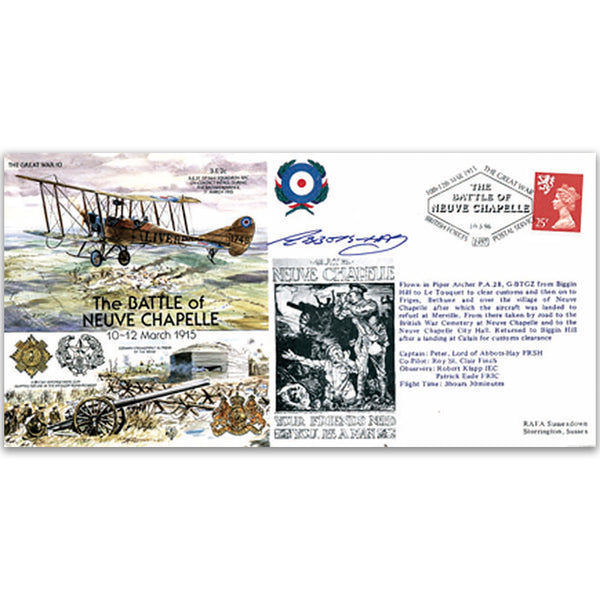 The Battle of Neuve Chapelle 1915 - Flown - Signed by Pilot