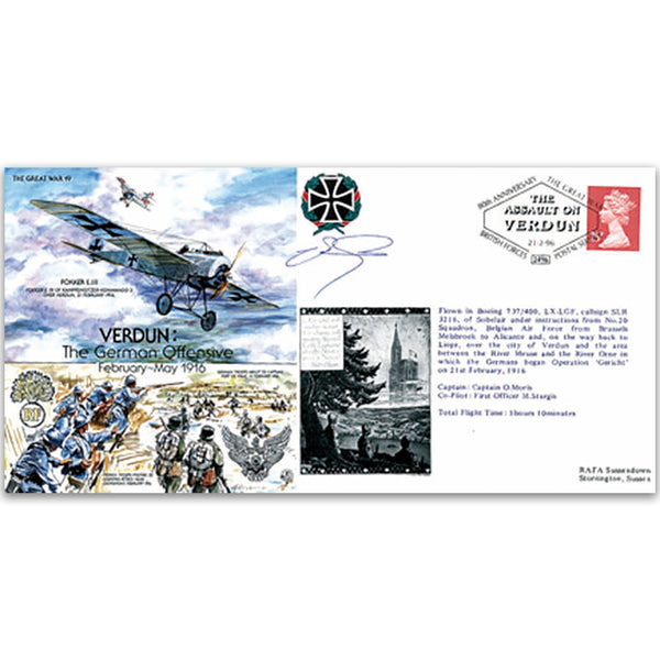 German Assault on Verdun 80th Anniversary - Signed by Commemorative Flight Pilot