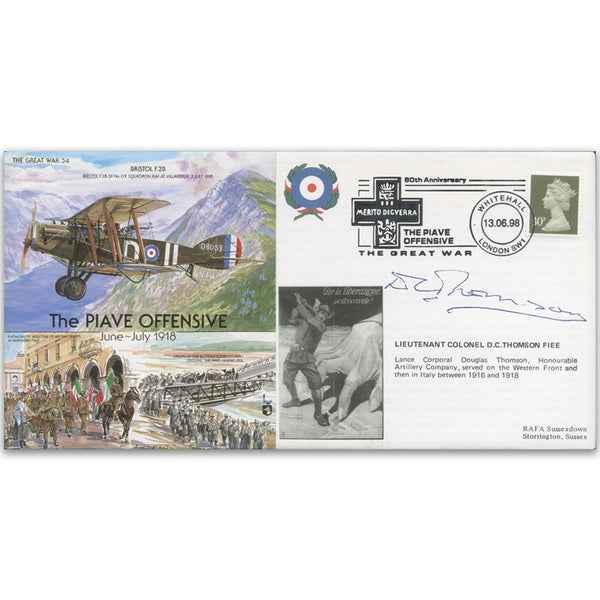 1998 WW1 80th Piave Offensive - Signed by Lt. Col. D.C Thomson