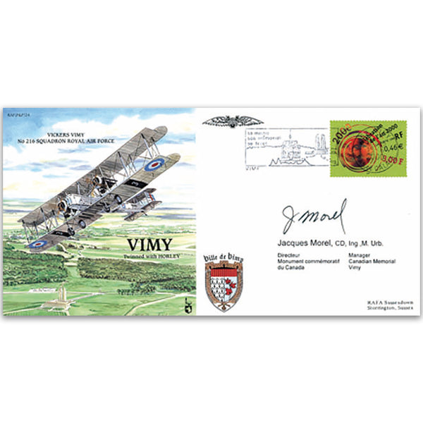 2000 No. 216 Sqn. Vimy. - Signed by Jacques Morel