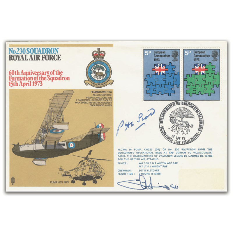 1973 No.230 Sqn 60th Anniversary - Signed AC Scott