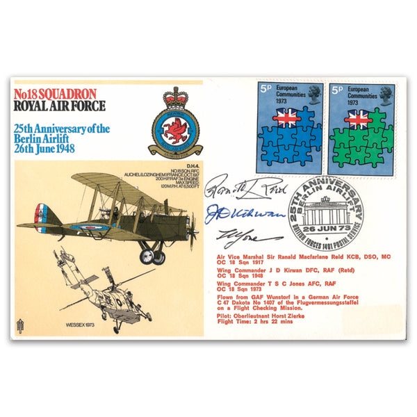 1973 RAF No 18 Sqn - Signed AVM Sir R Macfarlane Reid