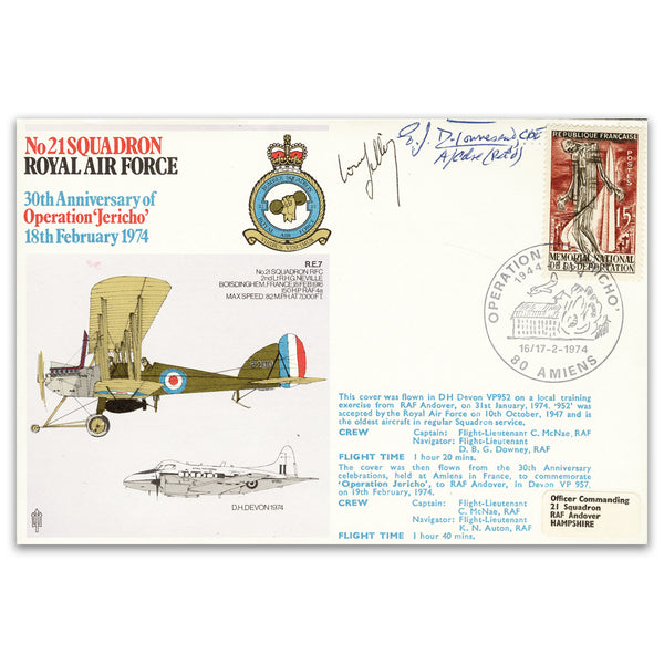 1974 RAF NO 21 Sqn - Signed AC E Townsend