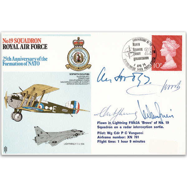 1974 No. 19 Sqn - NATO 25th - Signed by ACM Sir Lewis Hodges KCB