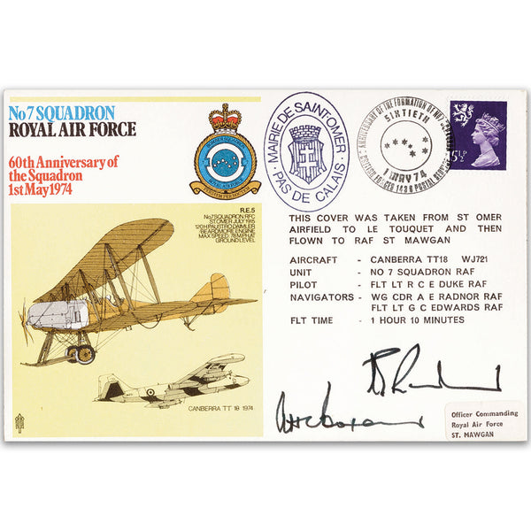 1974 No. 7 Sqn 60th - Signed by Pilot and Navigator