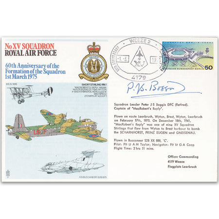 1975 No. XV Sqn 60th - Signed by Sqn. Ldr. Peter J.S. Boggis.
