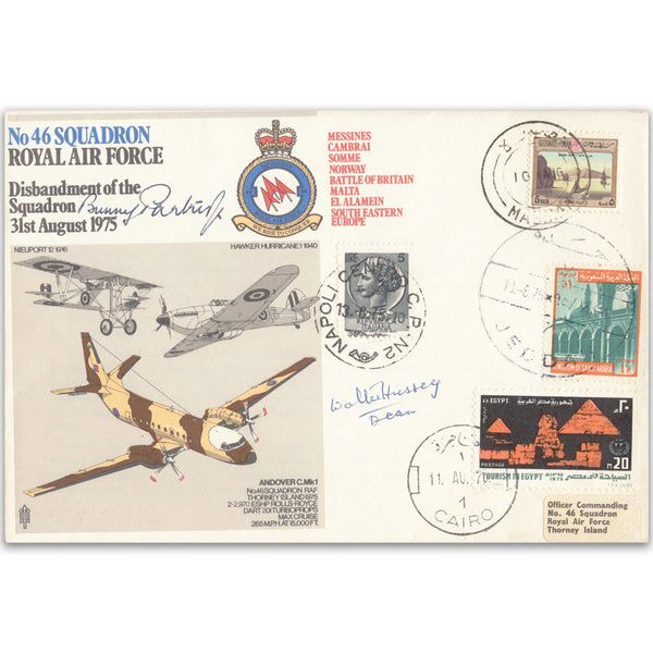 1975 No. 46 Sqn Disbandment - Signed by Flight Lieutenant 'Bunny' Partridge